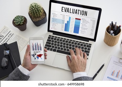 Business Evaluation On Laptop Screen