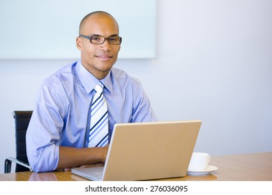 Business Executive Using Laptop.