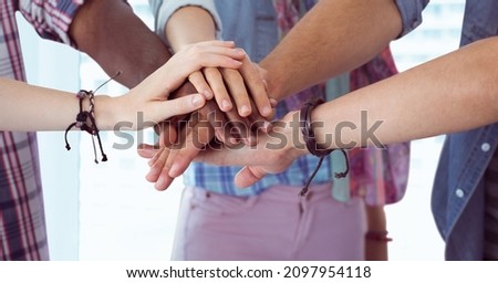 Business executives people  doing handstack after meeting
