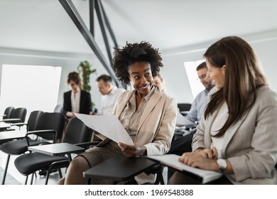 Business females, modern office, co-workers. - Shutterstock ID 1969548388