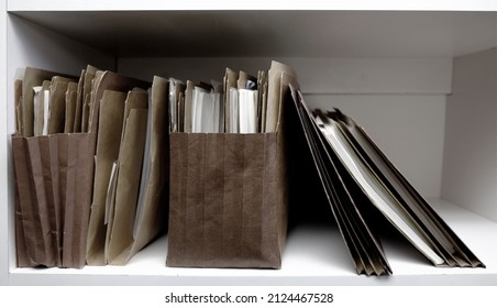 Business Files In Boxes Folders And Shelf Papers Records Retention