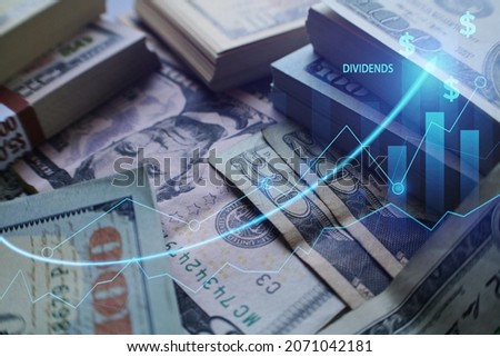 Business And Finance Concept Of Dividend Income Increasing Through (DRIP) Dividend Reinvestment Plan