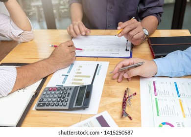 Business and finance concept of office working,Teamwork of Businessmen discussing investment business plan in office - Shutterstock ID 1415250587