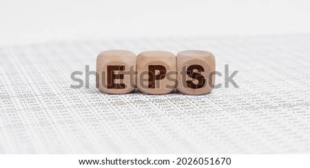 Business and finance concept. There are cubes on the reporting documents with the inscription - EPS
