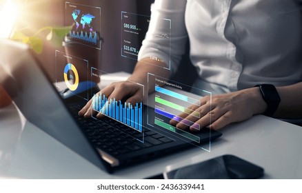 Business finance data analytics graph. Advisor using KPI Dashboard on virtual screen.Financial management technology.	
 - Powered by Shutterstock