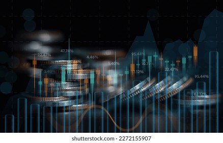 Business finance and investment concept, Capital gain world money economic growth. coin stack financial graph chart, market report on cash currency concept.	 - Shutterstock ID 2272155907