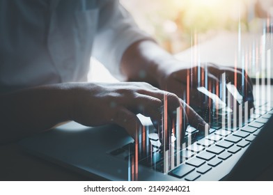 Business finance technology and investment ideas, stock market funds and digital assets. Businessman analyzing forex trading charts, financial data, business finance history. - Shutterstock ID 2149244021