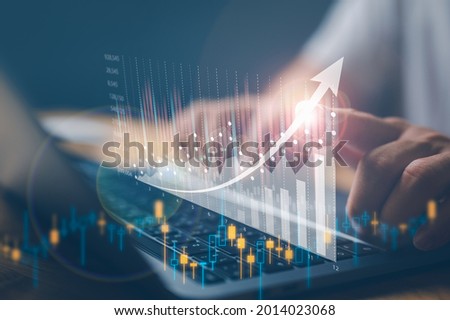 business finance technology and investment trading trader investor. Stock Market Investments Funds and Digital Assets. businessman analyzing forex trading graph financial data.