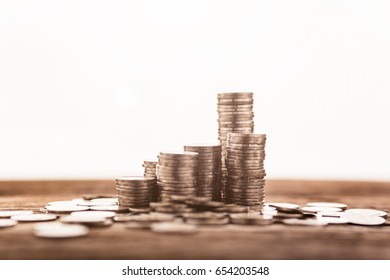 Business Financial Ideas Concept With Mony Coin Stack