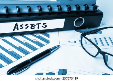 business folder with label assets