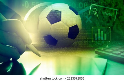 Business In Football Club And Soccer Team Manager, Online Sport Betting Concept