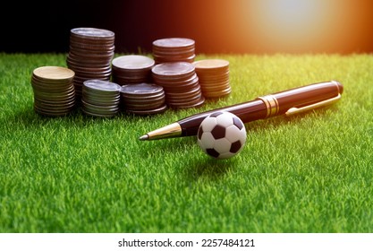 business in football club   soccer team manager  online sport betting concept