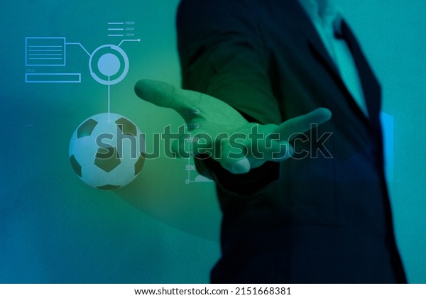 business in football club and soccer team manager, sport\
betting concept 
