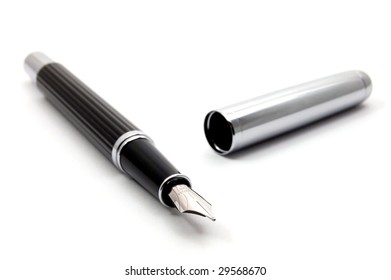 business fountain pen isolated on white background