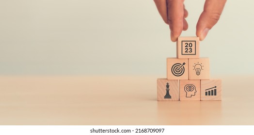 Business Goal Plan Action 2023 Wooden Stock Photo 2168709097 | Shutterstock