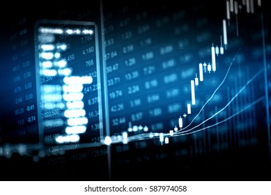 Business graph background: Analysis business accounting on info sheets. Businessman hand working on analyzing investment charts for Gold market, Forex market and Trading market.