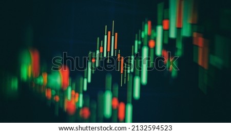 Business graph and stock financial indicator. Stock or business market analysis concept.