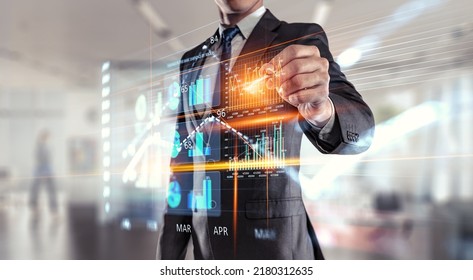 Business graph and trade monitor