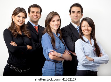 Business Group Isolated Over A White Background