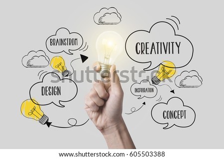 business hand holding lightbulb. concept for new ideas with innovation and creativity.