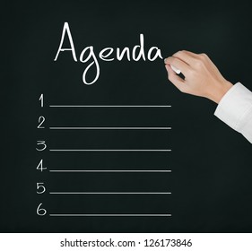 Business Hand Writing Blank Agenda List