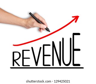 Business Hand Writing Revenue Growth Graph