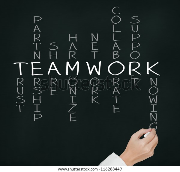 Business Hand Writing Teamwork Concept Crossword Stock Photo 116288449