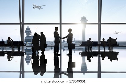 Business Handshake At Airport