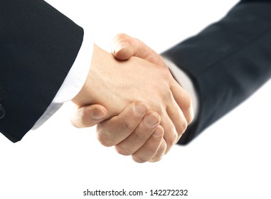 Business Handshake On A White Background