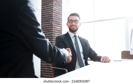 Business Handshake . Photo With Copy Space.