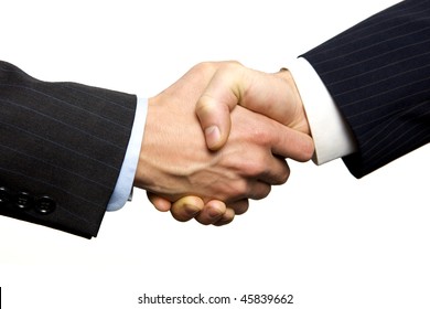 A Business Handshake With White Background