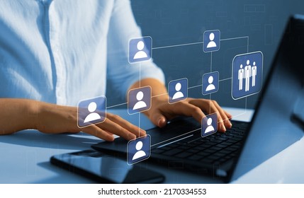 Business hierarchy structure. Business process and workflow automation with flowchart. Virtual screen Mindmap or Organigram.Relations of order or subordination between members. - Shutterstock ID 2170334553