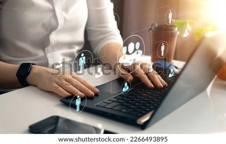 Business hierarchy structure. Business process and workflow automation with flowchart. Virtual screen Mindmap or Organigram.Relations of order or subordination between members.