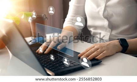 Business hierarchy structure. Business process and workflow automation with flowchart. Virtual screen Mindmap or Organigram.Relations of order or subordination between members.