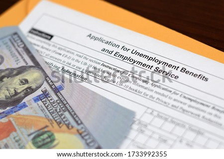 Business illustrative concept image for people who are going to apply for unemployment benefits and employment service due to economic crisis.
