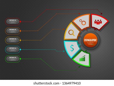 Business Infographics Presentation Slide With 5 Step Options - Shutterstock ID 1364979410