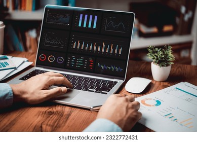 business insights, performance metrics, and strategic analysis through captivating data KPI dashboard visuals. reports for operations management. Data marketing concept.