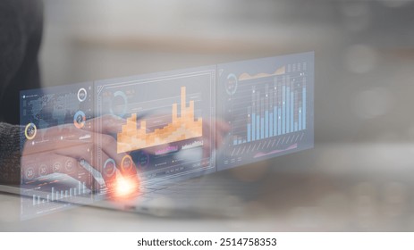 Business Intelligence concept - data analysis, management tools, intelligence, corporate strategy creation, data-driven decision making