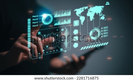Business Intelligence concept - data analysis, management tools, intelligence, corporate strategy creation, data-driven decision making.	 [[stock_photo]] © 