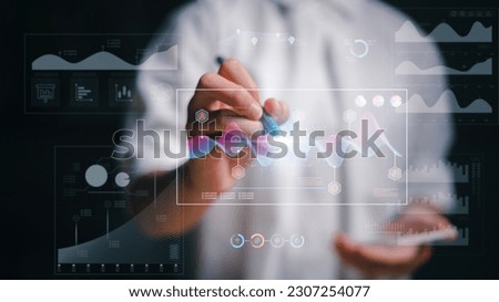 Business Intelligence concept - data analysis, management tools, intelligence, corporate strategy creation, data-driven decision making
