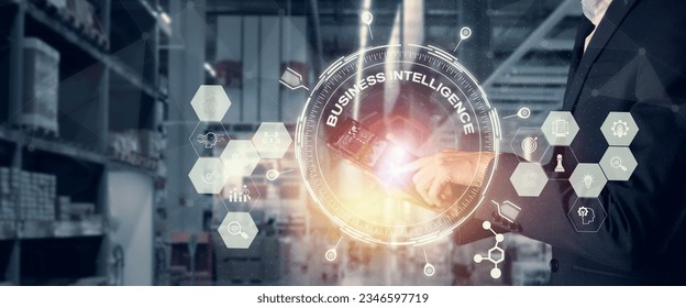 Business intelligence, data analytics and visualization concept. Machine learning, artificial intelligence (AI) and statistical model for predictive analytics and making effective business decisions.