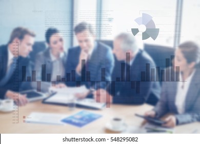 Business interface with graphs and data against businesspeople in conference room - Powered by Shutterstock - Get 15% off with code: PIKWIZARD15