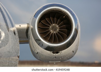 Business Jet Engine Close Up