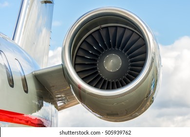 Business Jet Engine Close Up High Detailed View