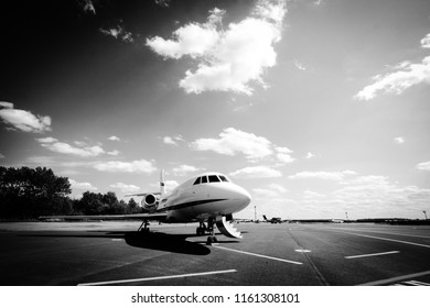 Business Jet With Open Door Waiting For Passengers