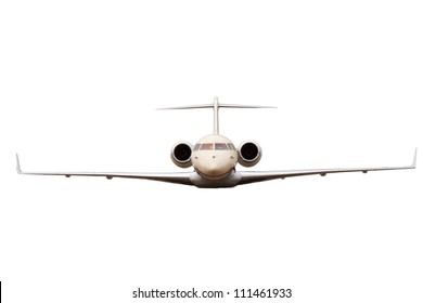 Business Jet With Two Engines Isolated On White Background