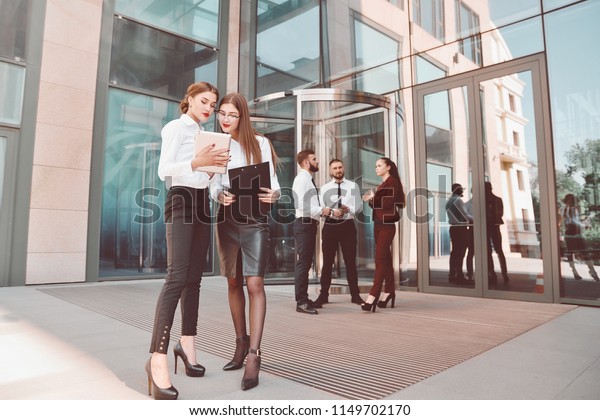 Business Lady Office Staff Two Young Stock Photo (Edit Now) 1149702170