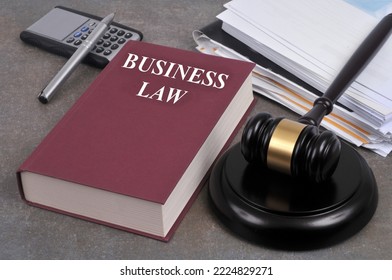 Business Law Book With A Judge Gavel