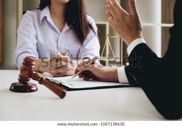 Business
law concept, Lawyer business lawyers are consulting lawyers for
women entrepreneurs to file a copyright
lawsuit.