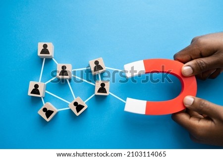 Business Lead And Customer Generation Magnet Pulling Figures